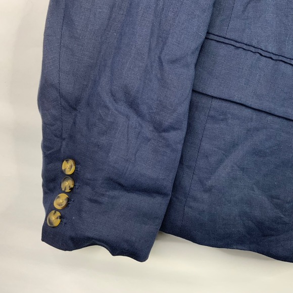 Quince 100% European Linen Structured Blazer Deep Navy Blue XL LB38846-QTCL004 - Picture 4 of 7